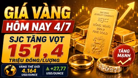 Giá vàng hôm nay 4/7: SJC, BTMC, DOJI, PNJ tiếp tục tăng theo vàng thế giới?