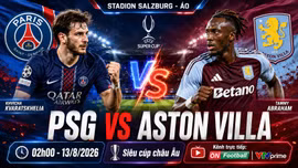 PSG vs Aston Villa 2h ngày 13/8: Link trực tiếp, nhận định Siêu cúp châu Âu