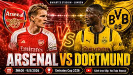 Arsenal vs Dortmund 20h 9/8: Link trực tiếp, đội hình và dự đoán tỷ số