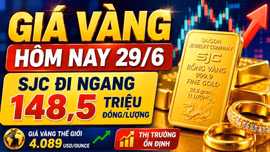 Giá vàng hôm nay 29/6: Vàng SJC, BTMC, DOJI, PNJ đầu tuần tăng hay giảm?