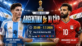 Đội hình ra sân chính thức Argentina vs Ai Cập 23h ngày 7/7