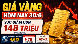 Giá vàng hôm nay 30/6: Vàng SJC, BTMC, DOJI, PNJ giảm nhẹ