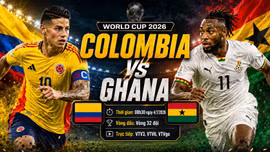 Đội hình ra sân chính thức và dự đoán tỷ số trận Colombia vs Ghana