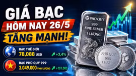 Giá bạc sáng 26/5 bật tăng theo thế giới, lập mặt bằng giá mới