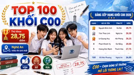 TOP 100 thí sinh điểm cao nhất khối C00 năm 2026: Thủ khoa đạt 28,75 điểm
