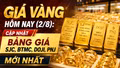 Giá vàng hôm nay (2/8): Cập nhật bảng giá SJC, BTMC, DOJI, PNJ mới nhất