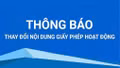 Quỹ tín dụng nhân dân phường Nam Cường thông báo thay đổi nội dung Giấy phép hoạt động