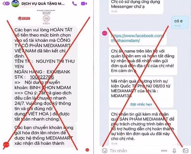 Cảnh giác trước tin nhắn tặng quà trên mạng.