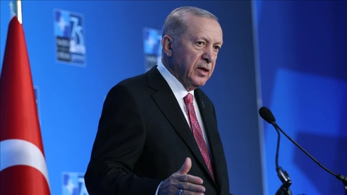 Tổng thống Thổ Nhĩ Kỳ Recep Tayyip Erdogan phát biểu ngày 11/7 tại họp báo sau thượng đỉnh NATO ở Washington.