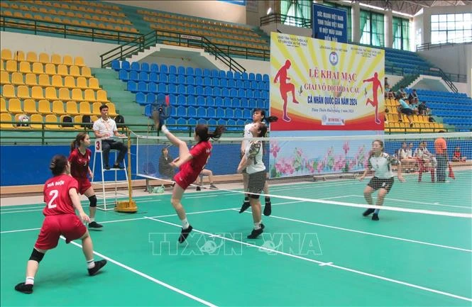 Các vận động viên tham gia thi đấu nội dung đội tuyển nữ.