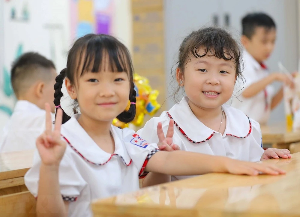 Học sinh một trường tiểu học ở Hà Nội.