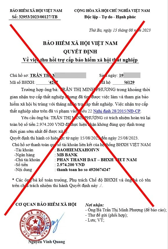 Văn bản lừa đảo tinh vi, người lao động cần nêu cao cảnh giác