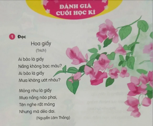 Bài Nắng xuân hồng của cha nằm ở trang 179. Còn trang 180, đó là bài Hoa giấy của con.