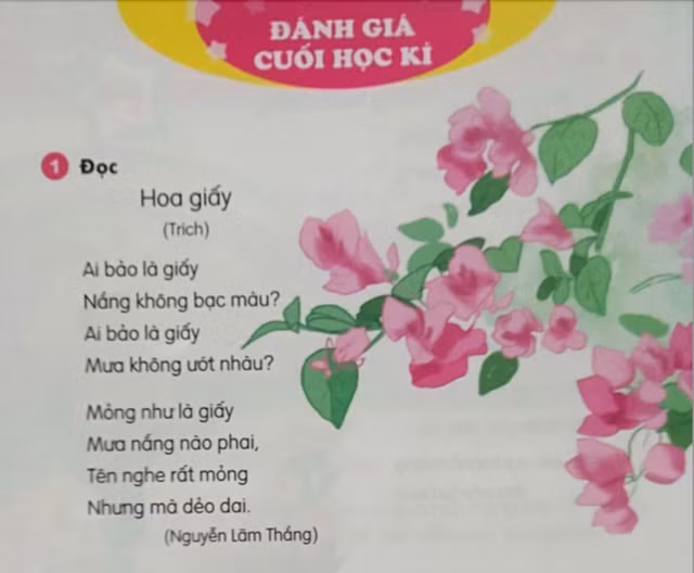 Bài Nắng xuân hồng của cha nằm ở trang 179. Còn trang 180, đó là bài Hoa giấy của con.
