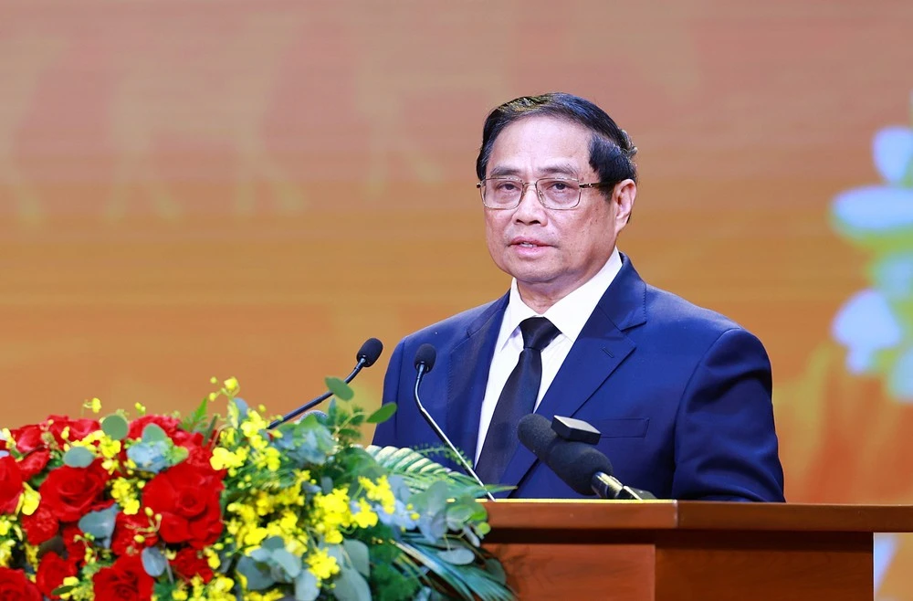Thủ tướng Phạm Minh Chính phát biểu tri ân người có công với cách mạng.