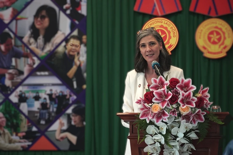 Đại diện thường trú của UNDP tại Việt Nam Ramla Khalidi phát biểu tại hội thảo.