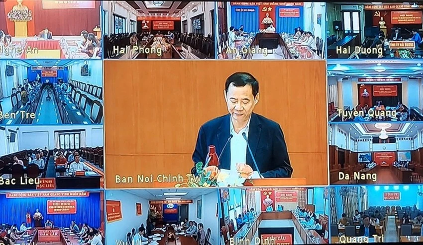 Điểm cầu chính tại Ban Nội chính Trung ương và các địa phương.