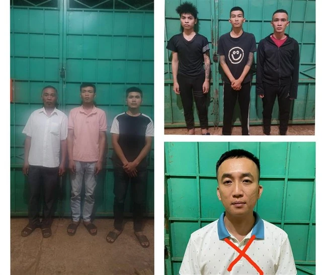 Đối tượng Hùng (áo trắng X) và đồng bọn bị cơ quan Cảnh sát điều tra Công an tỉnh Gia Lai khởi tố bắt tạm giam để mở rộng điều tra vụ án.
