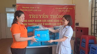 Hỗ trợ túi y tế, bộ đo huyết áp cho nhân viên y tế thôn, bản