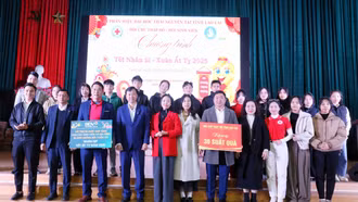 Hơn 100 sinh viên Phân hiệu Đại học Thái Nguyên tại tỉnh Lào Cai được nhận quà Tết 