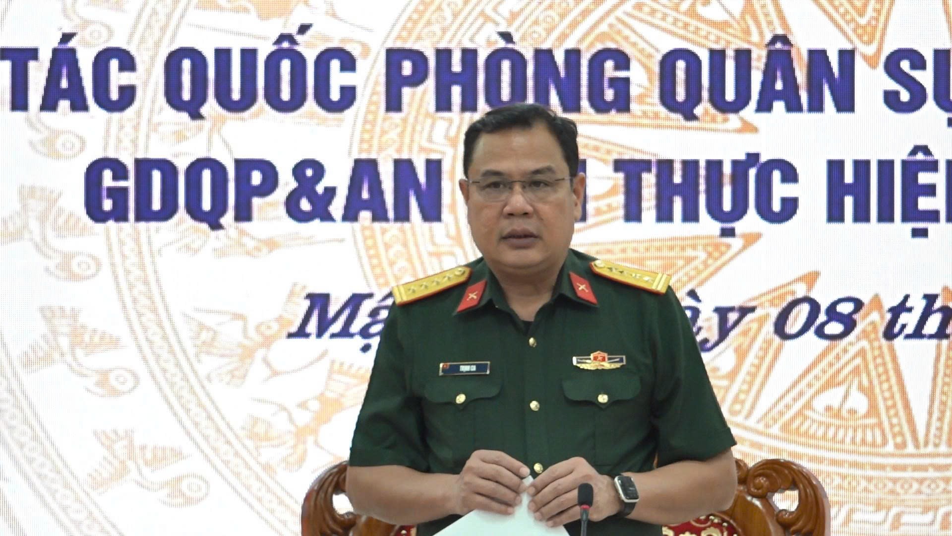 Đại tá Trịnh Ca - Phó Tham mưu trưởng Quân khu 2, Trưởng đoàn kiểm tra phát biểu tại buổi làm việc z7097081104775-a08e7fdf983b2e6705f2281637f13039.jpg