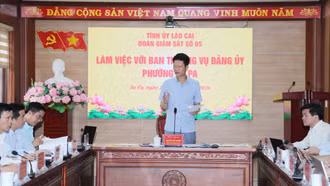 Đoàn Giám sát số 05 của Tỉnh ủy làm việc với Ban Thường vụ Đảng ủy phường Sa Pa