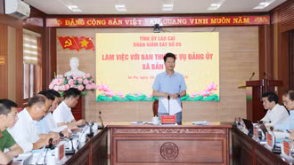 Đoàn giám sát số 05 của Tỉnh ủy làm việc với Ban Thường vụ Đảng ủy các xã Bản Hồ, Mường Bo, Tả Van