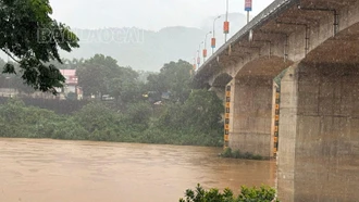 Lũ trên sông Hồng đang lên nhanh