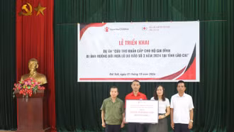 Triển khai dự án cứu trợ khẩn cấp cho các gia đình có trẻ em bị ảnh hưởng bởi bão số 3 tại tỉnh Lào Cai