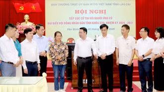 Những người ứng cử đại biểu HĐND tỉnh khóa XVII tại đơn vị bầu cử số 02 tiếp xúc cử tri