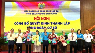 Công đoàn phường Cam Đường: Thành lập mới 4 công đoàn cơ sở