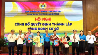 Công đoàn phường Cam Đường: Thành lập mới 4 công đoàn cơ sở