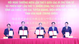 Hội nghị thường niên lần thứ 5 giữa Bí thư Tỉnh ủy Lai Châu, Lào Cai, Tuyên Quang, Điện Biên và tỉnh Vân Nam thành công tốt đẹp