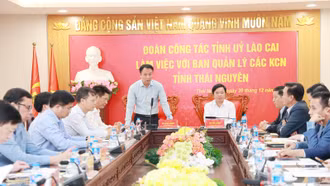 Đoàn công tác tỉnh Lào Cai thăm, khảo sát thực tế, làm việc tại Thái Nguyên