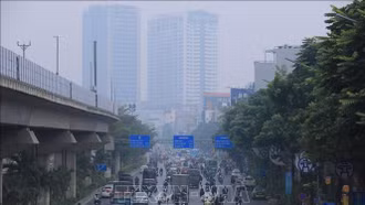 Chất lượng không khí tại một số điểm của Hà Nội và các tỉnh lân cận ở mức xấu