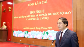 Bí thư Tỉnh ủy Trịnh Xuân Trường chỉ đạo tại hội nghị sắp xếp bộ máy và công tác cán bộ