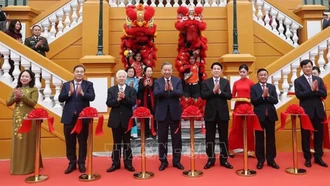 Tổng Bí thư Tô Lâm, Chủ tịch nước Lương Cường dự khánh thành công trình trụ sở làm việc Cơ quan Chủ tịch nước