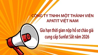 Thông báo về việc gia hạn thời gian nộp hồ sơ chào giá cung cấp Sunfat Sắt năm 2026