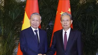 Tổng Bí thư, Chủ tịch nước Tô Lâm hội kiến Ủy viên trưởng Nhân đại toàn quốc Trung Quốc Triệu Lạc Tế