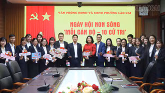 Phường Lào Cai đồng loạt ra quân tuyên truyền về công tác bầu cử