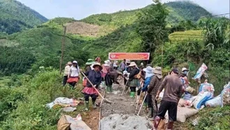 Giai đoạn 2020 - 2025, xã Phình Hồ huy động được gần 500 triệu đồng xây dựng nông thôn mới