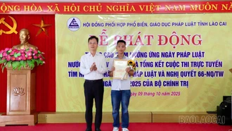 Lào Cai phát động Tháng cao điểm hưởng ứng Ngày Pháp luật nước Cộng hòa xã hội chủ nghĩa Việt Nam năm 2025
