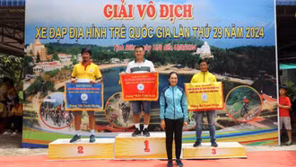 Lào Cai giành giải Nhất toàn đoàn tại Giải Vô địch xe đạp địa hình trẻ quốc gia lần thứ 29