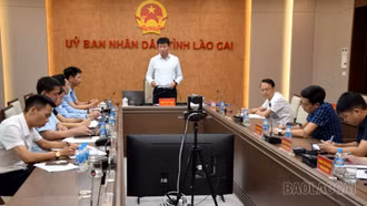 Chủ tịch UBND tỉnh Trần Huy Tuấn phát biểu kết luận buổi làm việc.