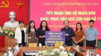 Lào Cai hỗ trợ Thái Nguyên 5 tỷ đồng khắc phục hậu quả hoàn lưu bão số 11