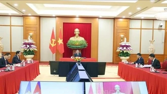 Tổng Bí thư Tô Lâm điện đàm với Chủ tịch Đảng Nhân dân Campuchia Hun Sen