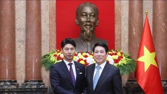 Chủ tịch nước Lương Cường tiếp Trưởng ban Thanh niên Đảng Dân chủ tự do Nhật Bản