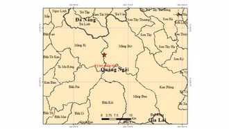 Liên tiếp xảy ra 8 trận động đất trong rạng sáng 13-10 ở Quảng Ngãi