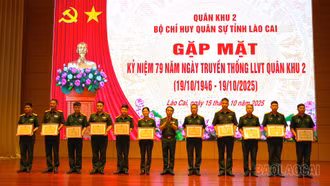 Bộ Chỉ huy Quân sự tỉnh Lào Cai gặp mặt kỷ niệm 79 năm Ngày truyền thống lực lượng vũ trang Quân khu 2