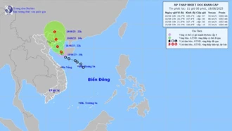 Áp thấp nhiệt đới giật cấp 9, gây mưa lớn ở Bắc Bộ và Bắc Trung Bộ